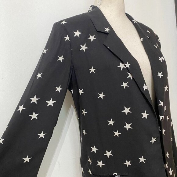 PJK PATTERSON J KINCAID RICCI BLACK WHITE STARS PRINT NOTCHED LAPEL BLAZER - XS - Picture 5 of 9